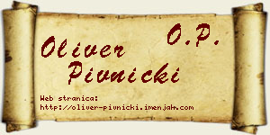 Oliver Pivnički vizit kartica
